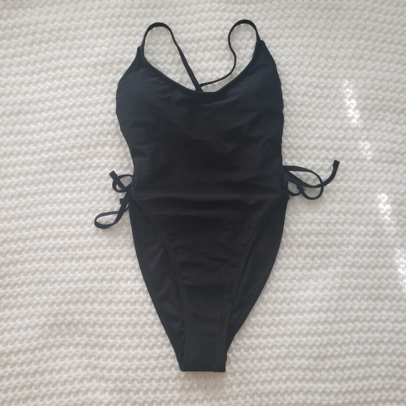 Xhilaration High Cut Lace Up Swim - Picture 2 of 4